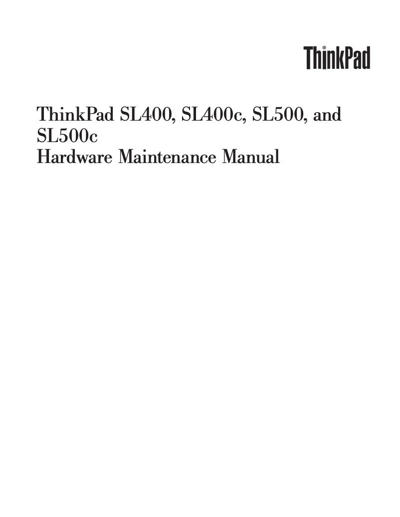 Imagen de la primera página del manual del dispositivo ThinkPad SL500