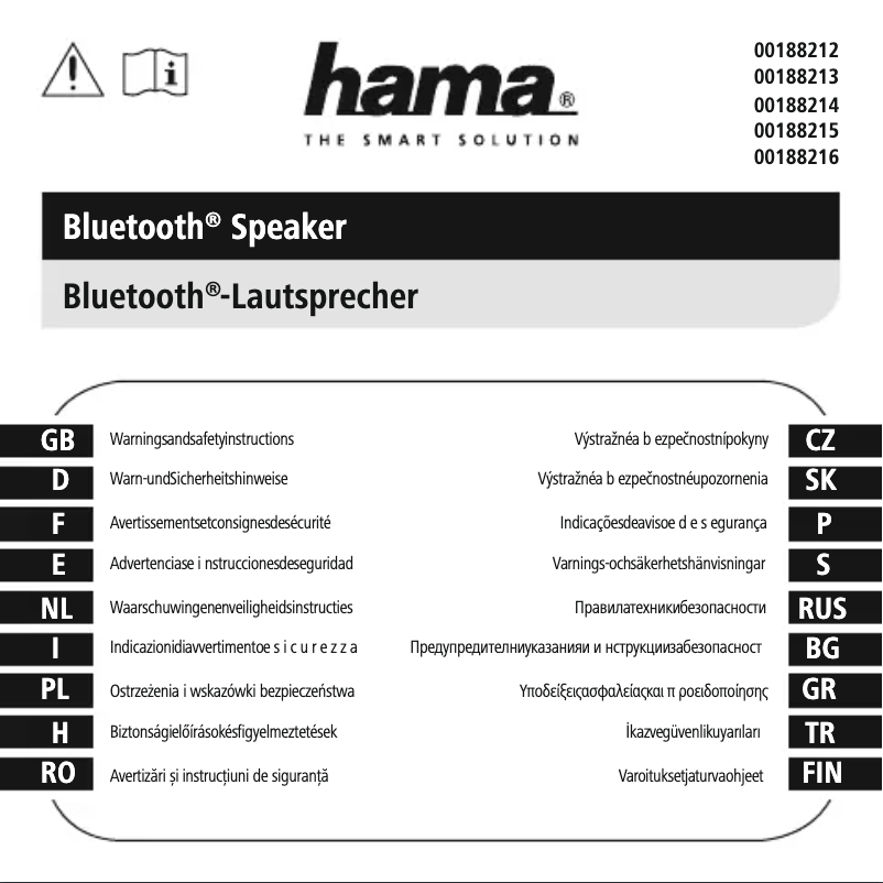 Página nº 1 - Instrucciones de seguridad Hama Drum 2.0