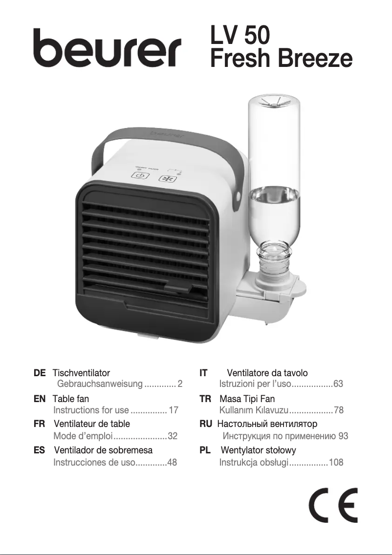 Imagen de la primera página del manual del dispositivo LV 50
