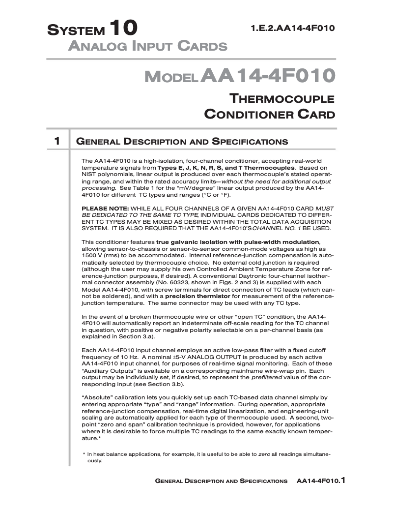 Imagen de la primera página del manual del dispositivo AA14-4F010