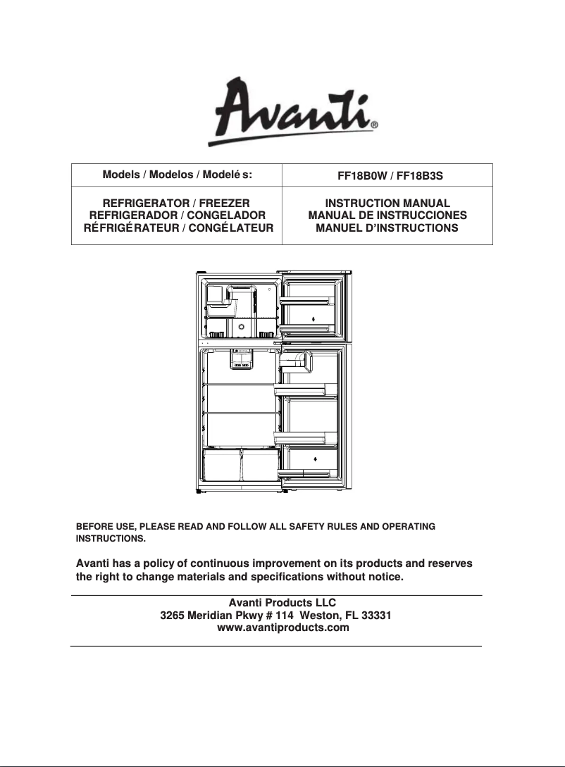 Imagen de la primera página del manual del dispositivo FF18B3S