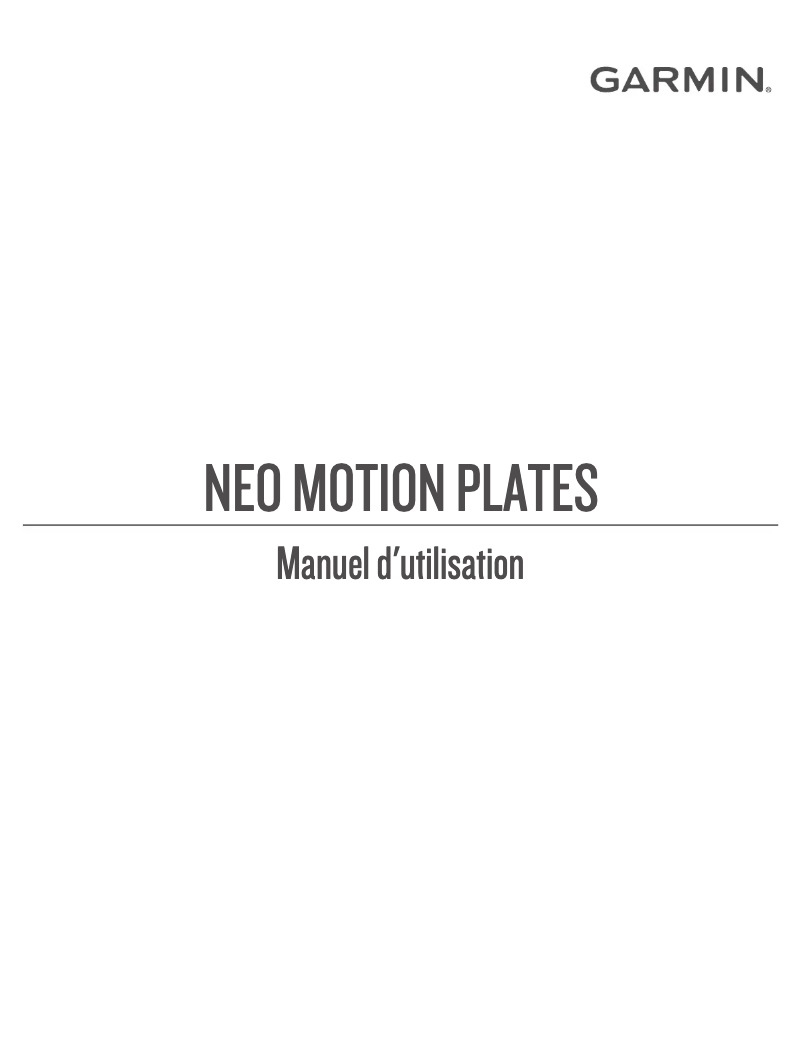 Página nº 1 - Manual de usuario Garmin Tacx NEO Motion Plates