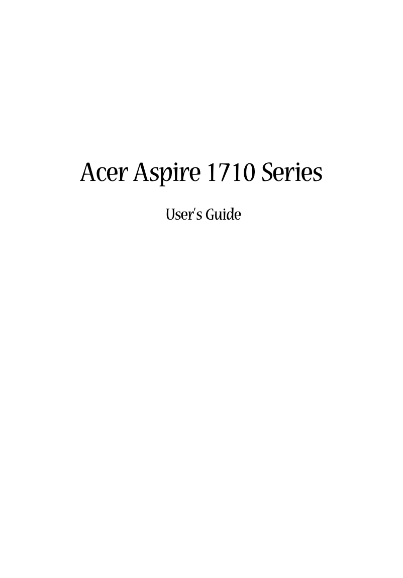 Imagen de la primera página del manual del dispositivo Aspire 1710