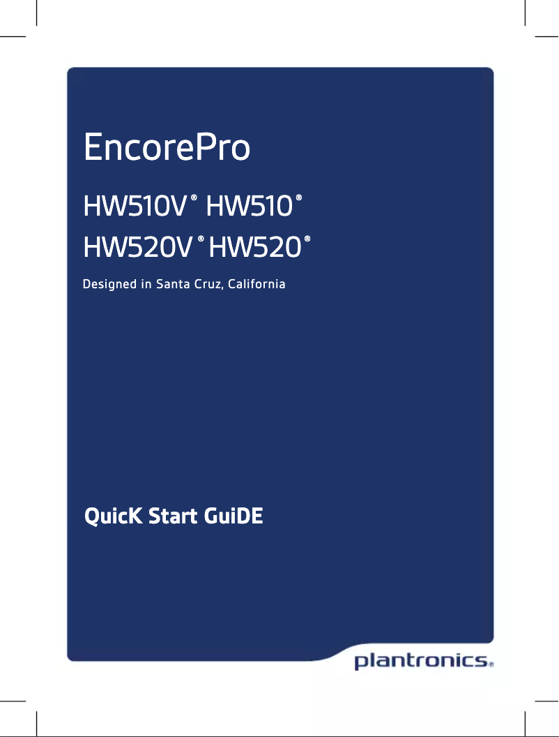 Página nº 1 - Manual de usuario Plantronics EncorePro HW510