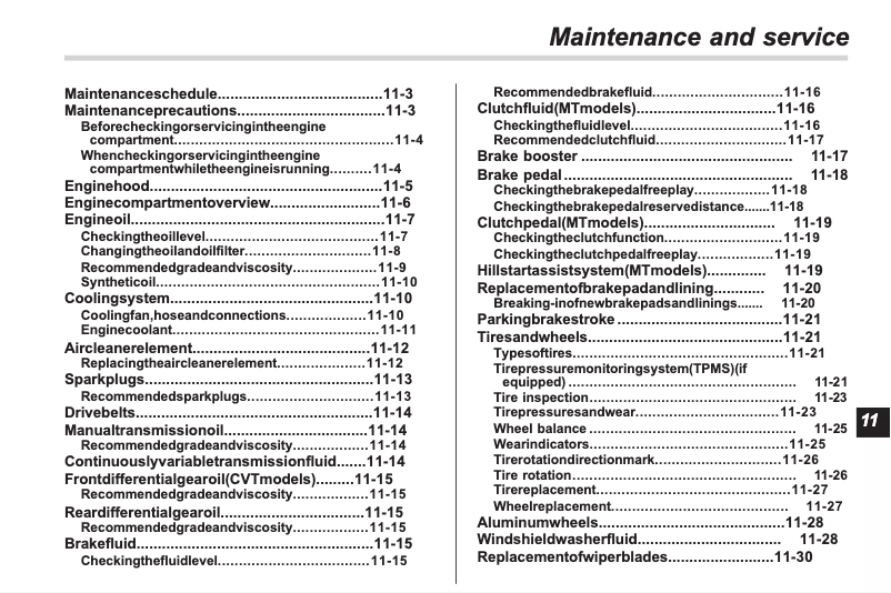 Imagen de la primera página del manual del dispositivo Impreza (2012)