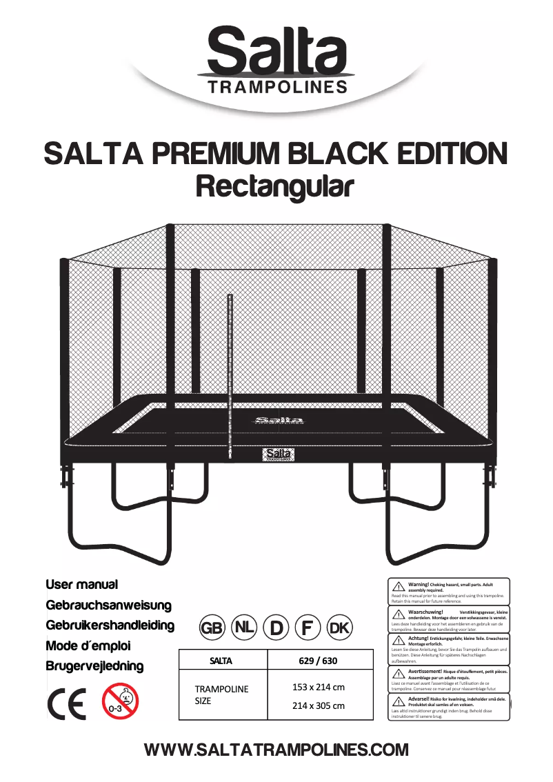 Imagen de la primera página del manual del dispositivo Premium Black Edition 213 x 305 cm