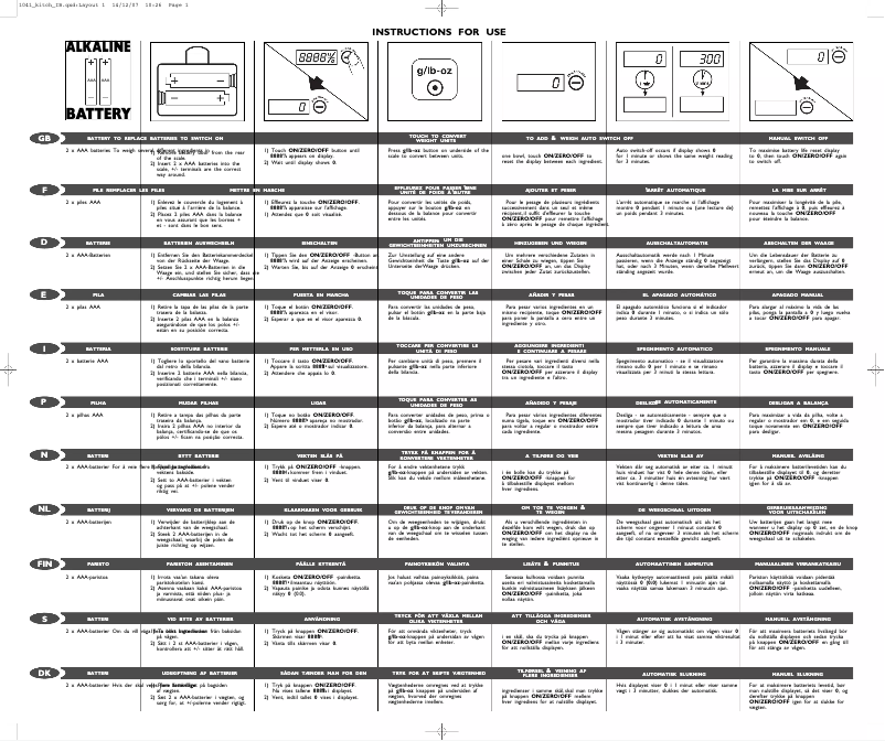 Página 1 del manual Manual de usuario Salter 1041