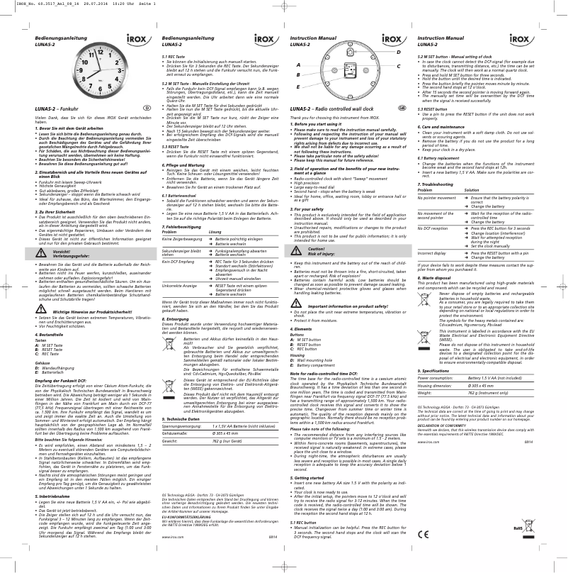 Imagen de la primera página del manual del dispositivo Luna 5-2