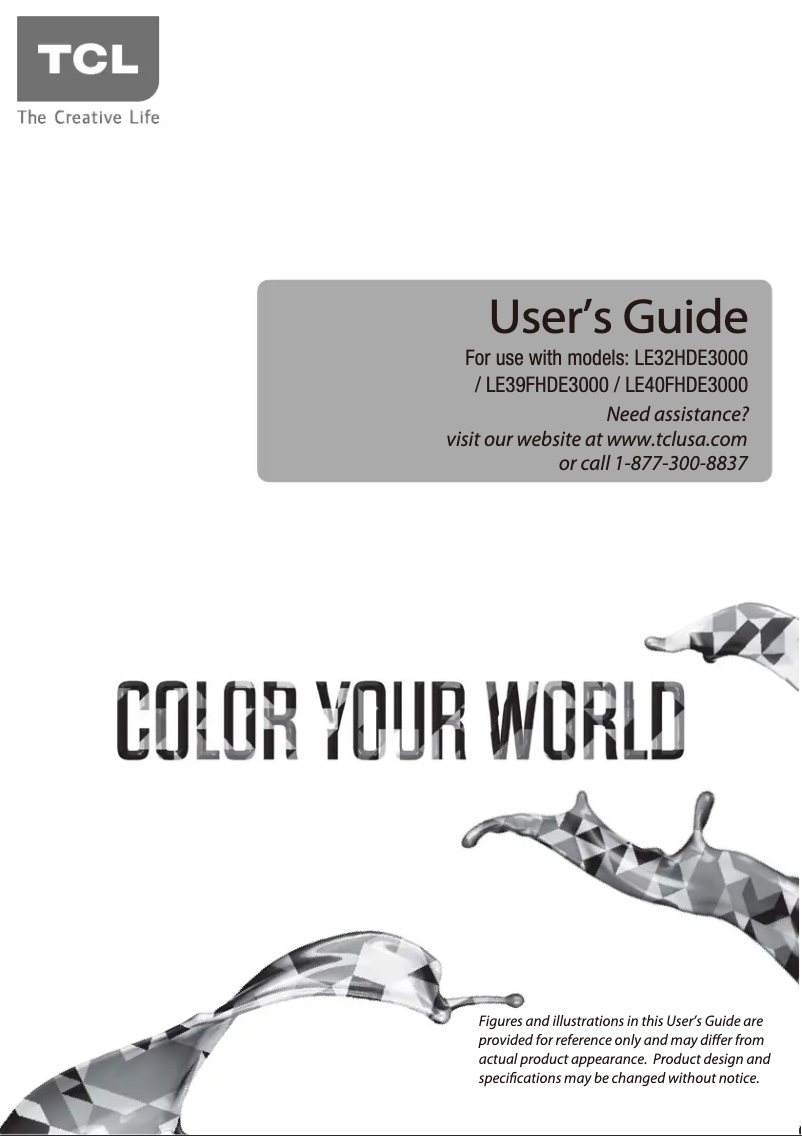 Página 1 del manual Manual de usuario TCL LE40FHDE3000