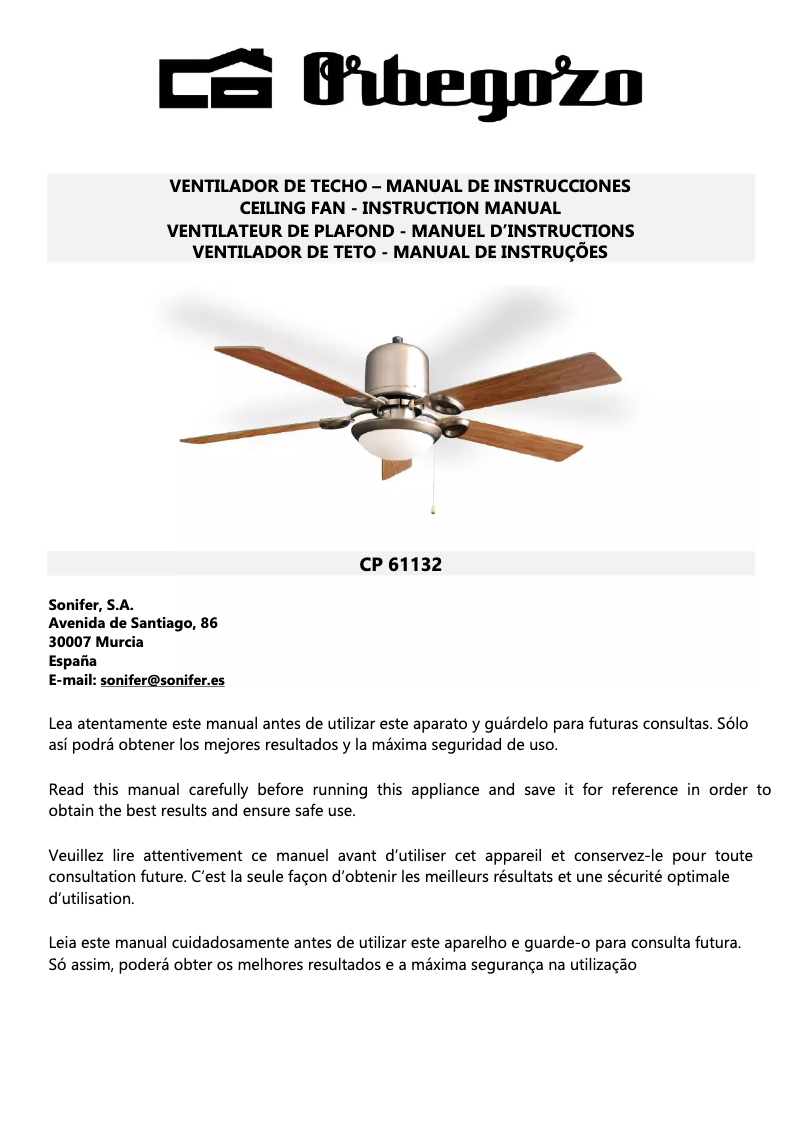 Imagen de la primera página del manual del dispositivo CP 61132