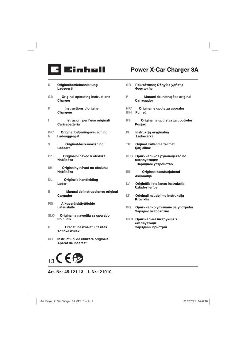 Página 1 del manual Manual de usuario Einhell Power X-Car Charger 3A
