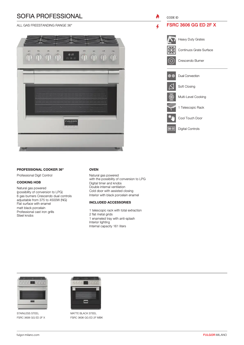 Imagen de la primera página del manual del dispositivo FSRC 3606 GG ED 2F X