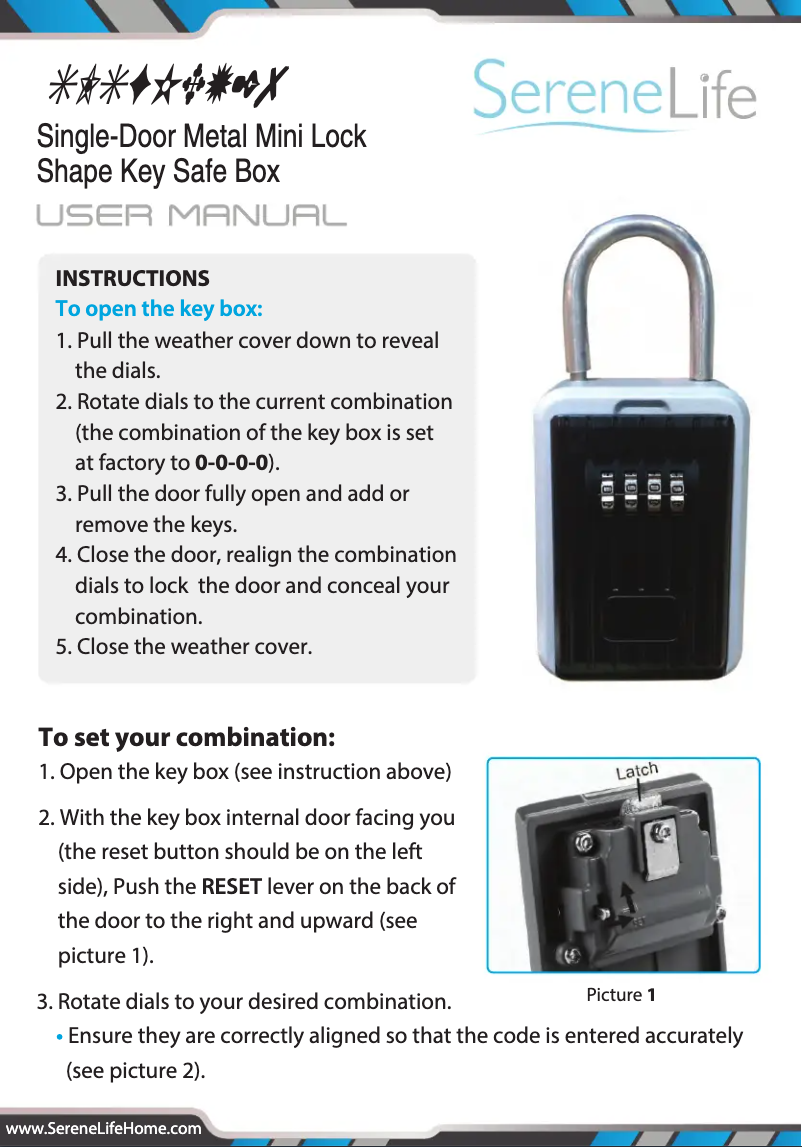 Página 1 del manual Manual de usuario SereneLife SLSFKEY27