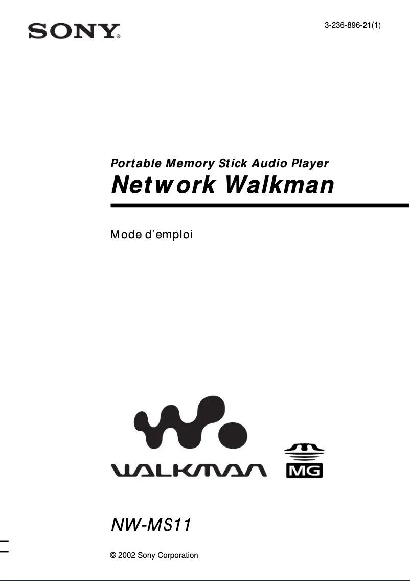 Página 1 del manual Manual de usuario Sony NW-MS11
