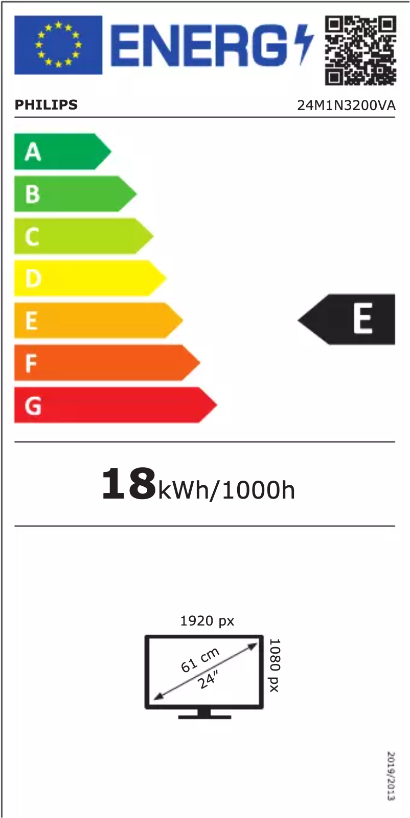 Página 1 del manual Etiqueta energética Philips 24M1N3200VA