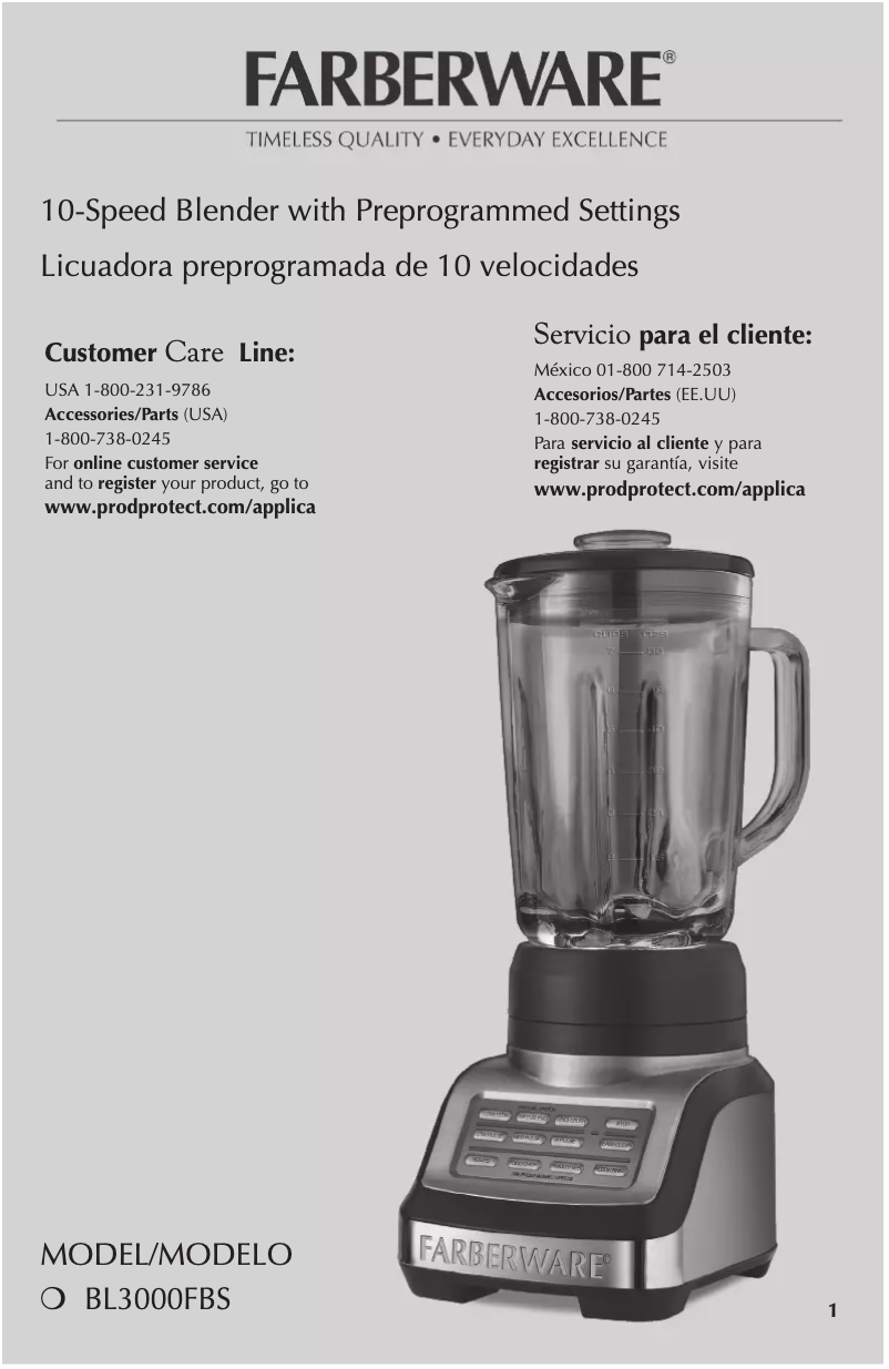 Imagen de la primera página del manual del dispositivo BL3000FBS