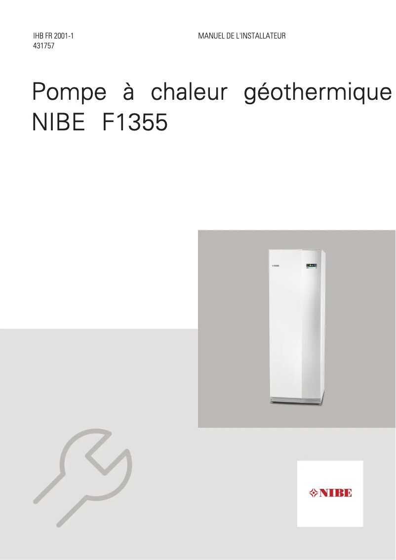 Página 1 del manual Guía de instalación Nibe F1355