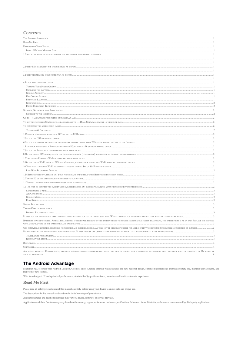 Imagen de la primera página del manual del dispositivo Bolt Q338