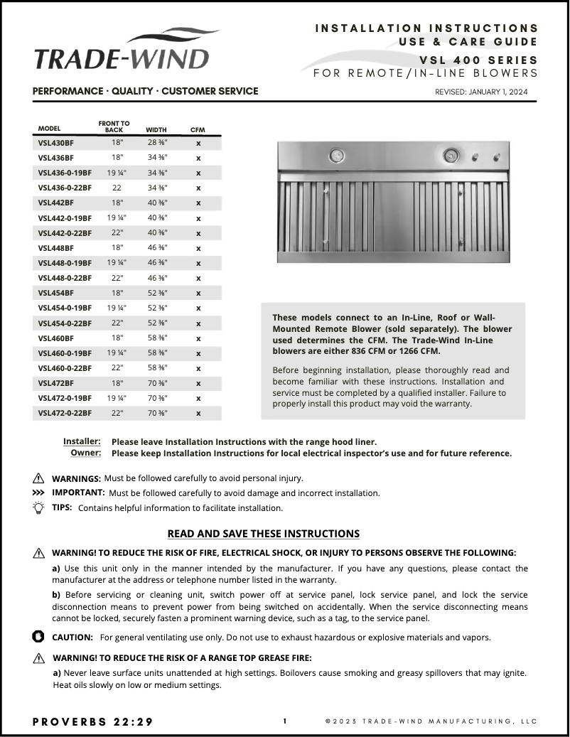 Imagen de la primera página del manual del dispositivo VSL436BF