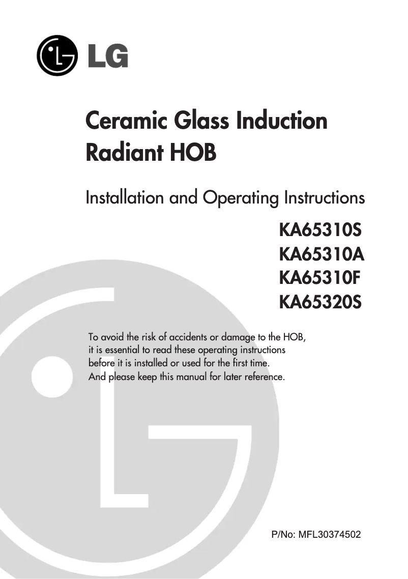 Imagen de la primera página del manual del dispositivo KA65310F