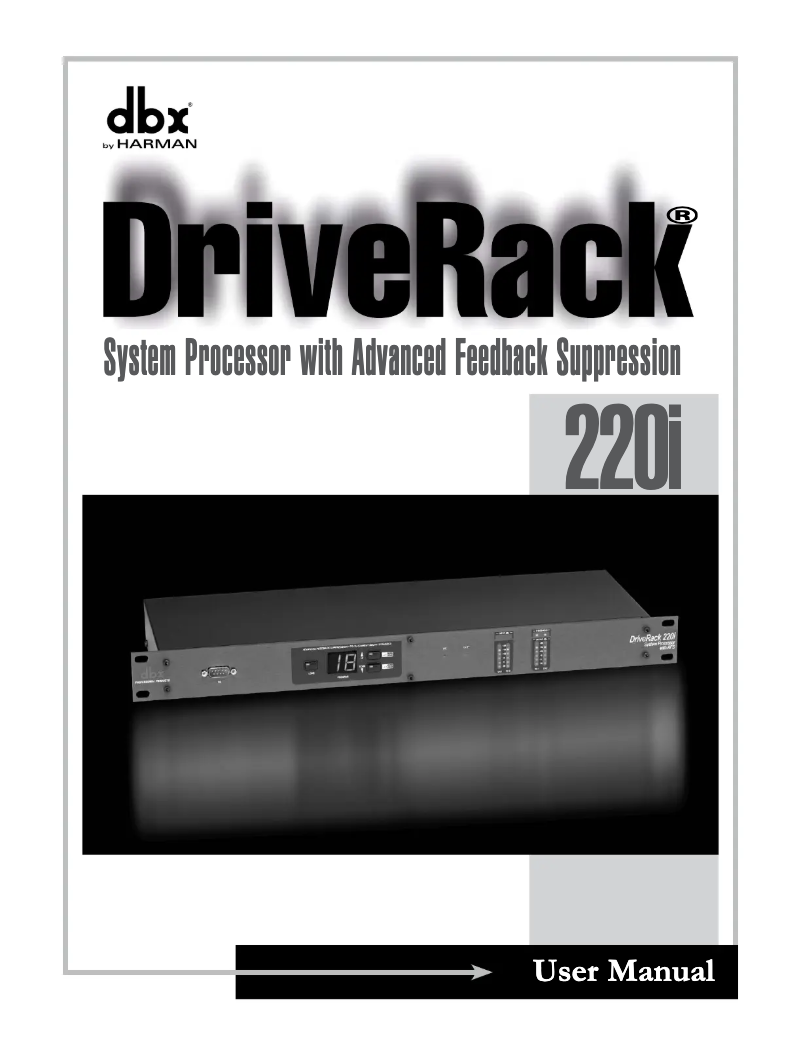 Página 1 del manual Manual de usuario DBX DriveRack 220i