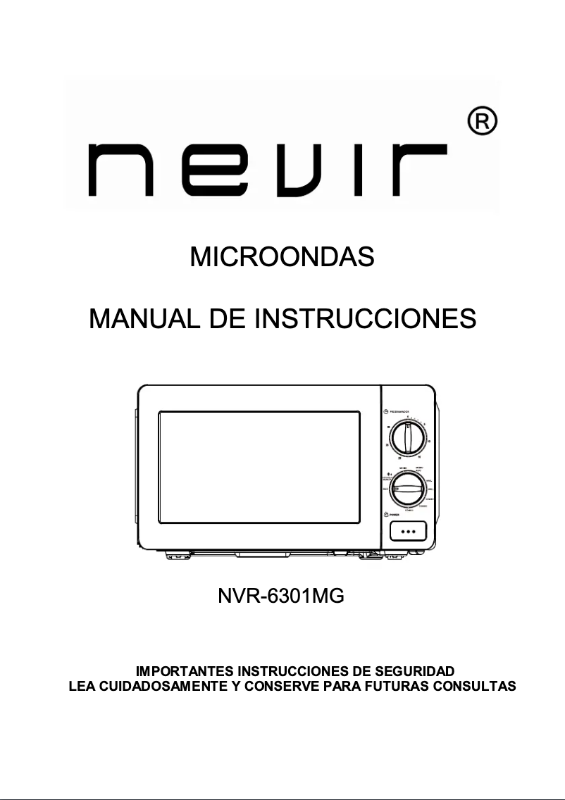 Página 1 del manual Manual de usuario Nevir NVR-6301MG
