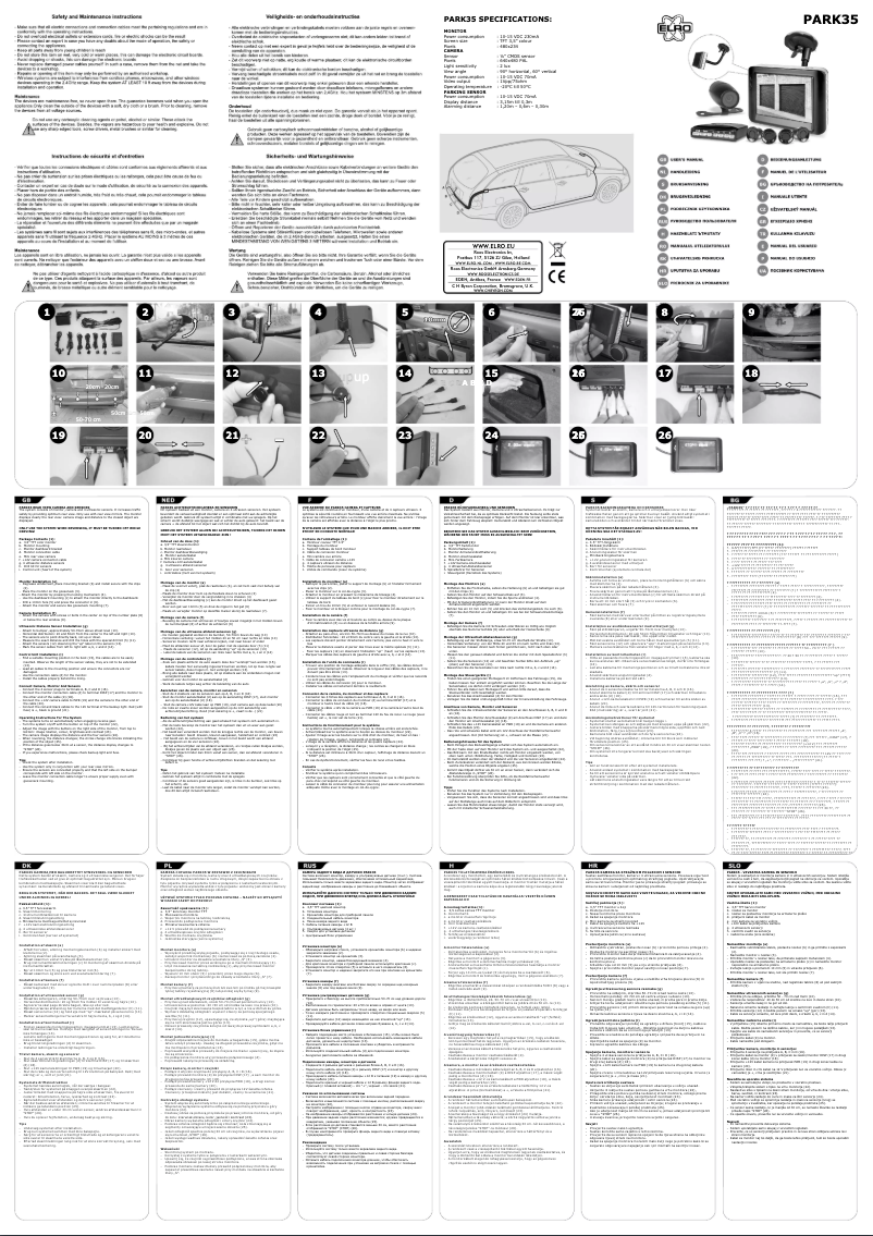Página 1 del manual Manual de usuario Elro PARK35