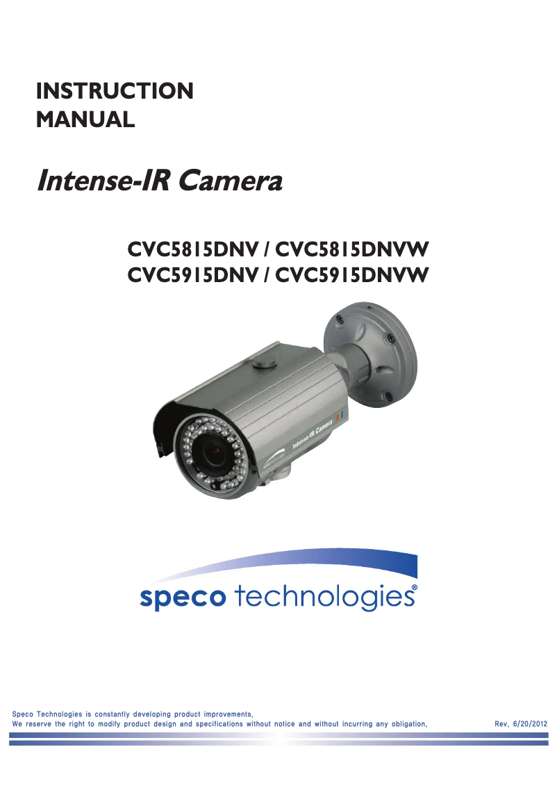 Página nº 1 - Manual de usuario Speco Technologies CVC5815DNV