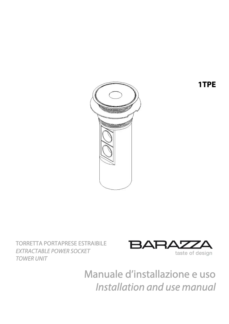 Página 1 del manual Manual de usuario Barazza 1TPE