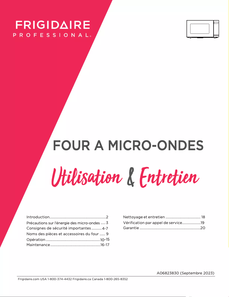 Página 1 del manual Manual de usuario Frigidaire PMBS3080AF