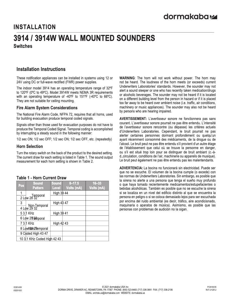 Imagen de la primera página del manual del dispositivo 3914W