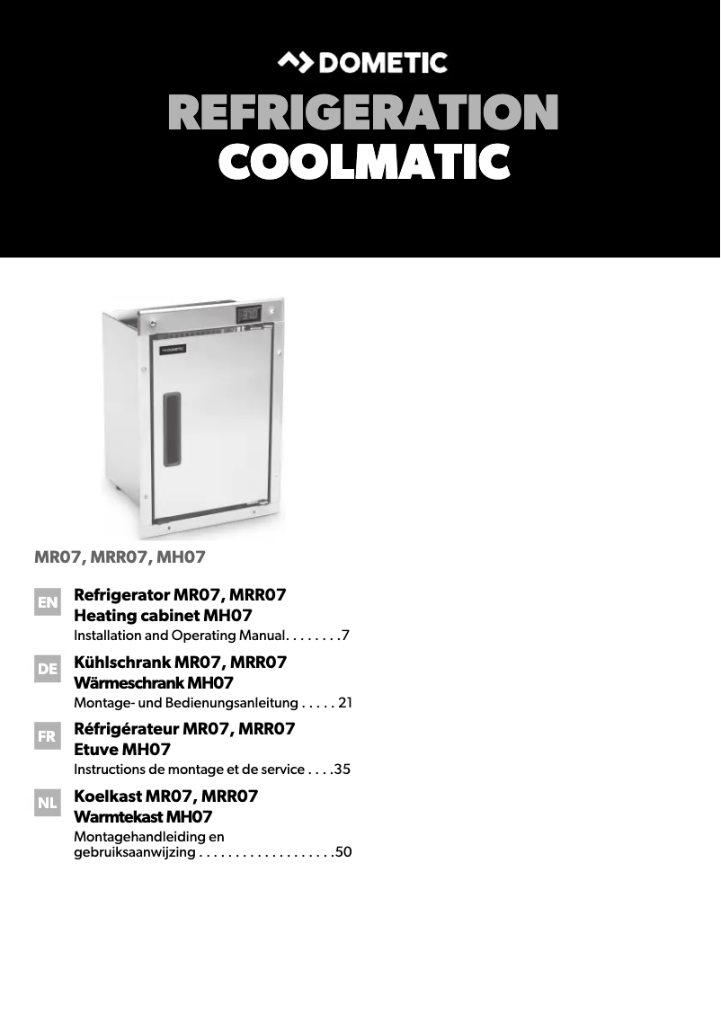 Página nº 1 - Guía de instalación Dometic CoolMatic MR 07