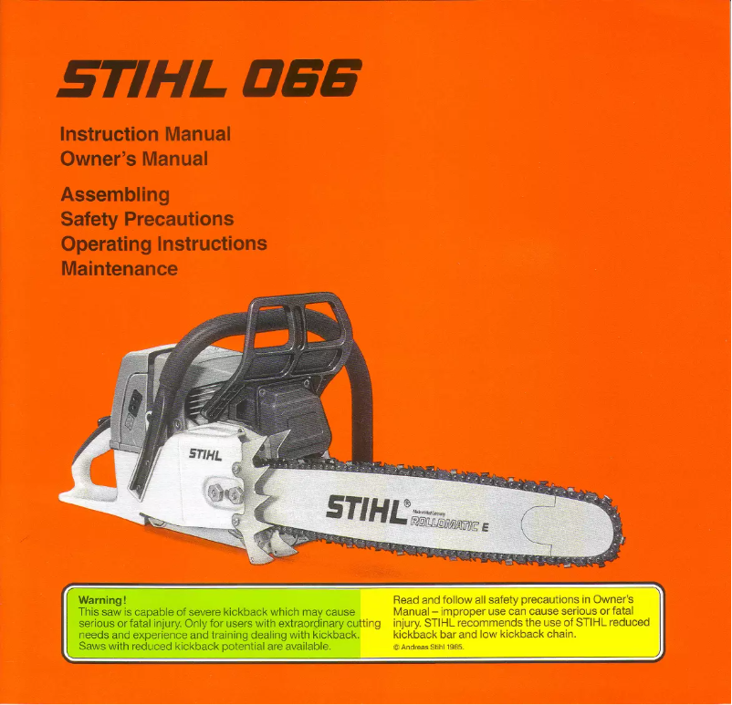 Página 1 del manual Manual de usuario Stihl 066