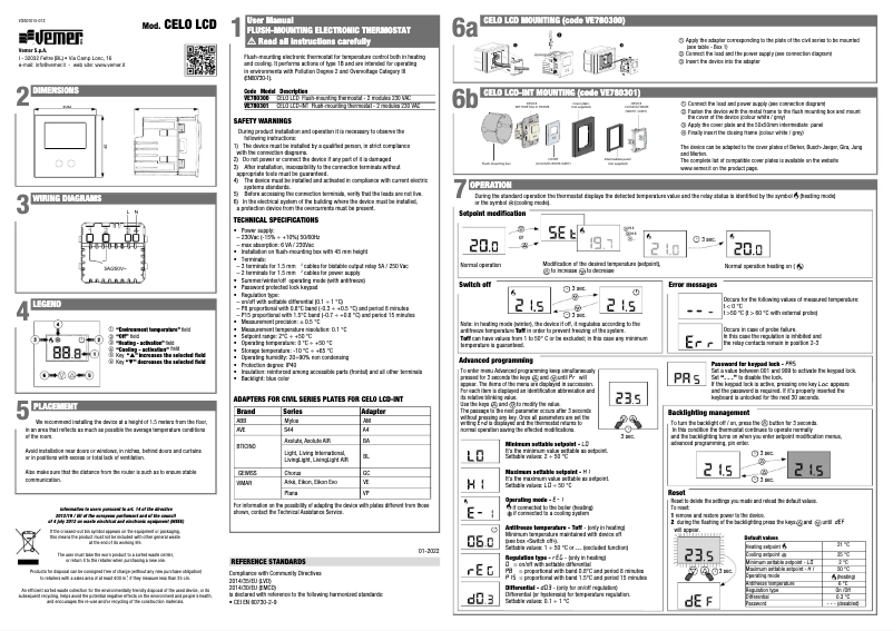 Imagen de la primera página del manual del dispositivo Celo LCD