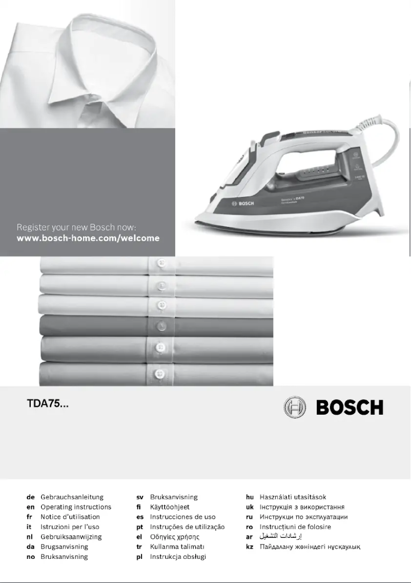 Página 1 del manual Manual de usuario Bosch Sensixx'x DA70 TextileProtect TDA753122T