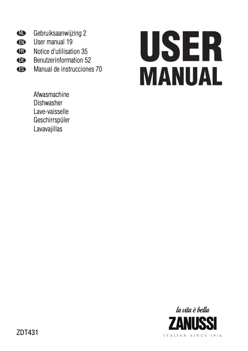 Imagen de la primera página del manual del dispositivo ZDT 431