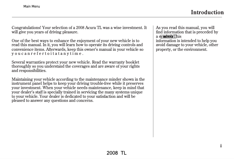 Imagen de la primera página del manual del dispositivo TL (2008)