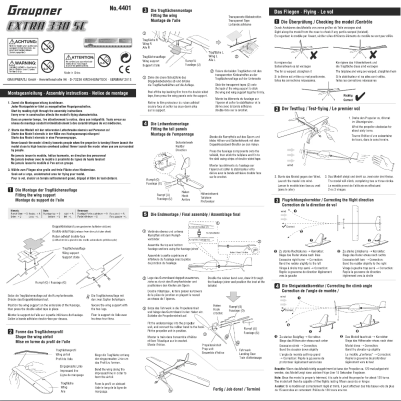 Página nº 1 - Manual de usuario Graupner Extra 330SC