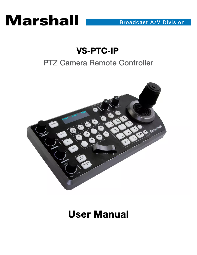 Página 1 del manual Manual de usuario Marshall Electronics VS-PTC-IP