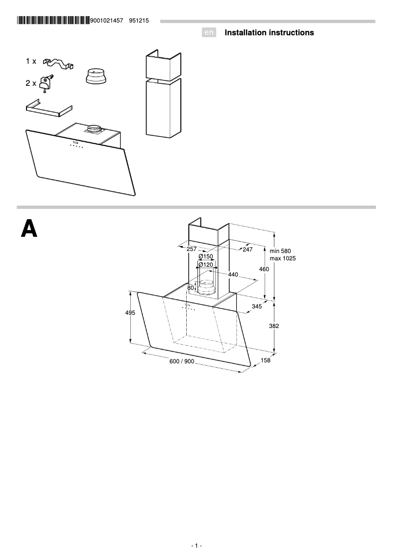 Página nº 1 - Guía de instalación Bosch DWK068G61