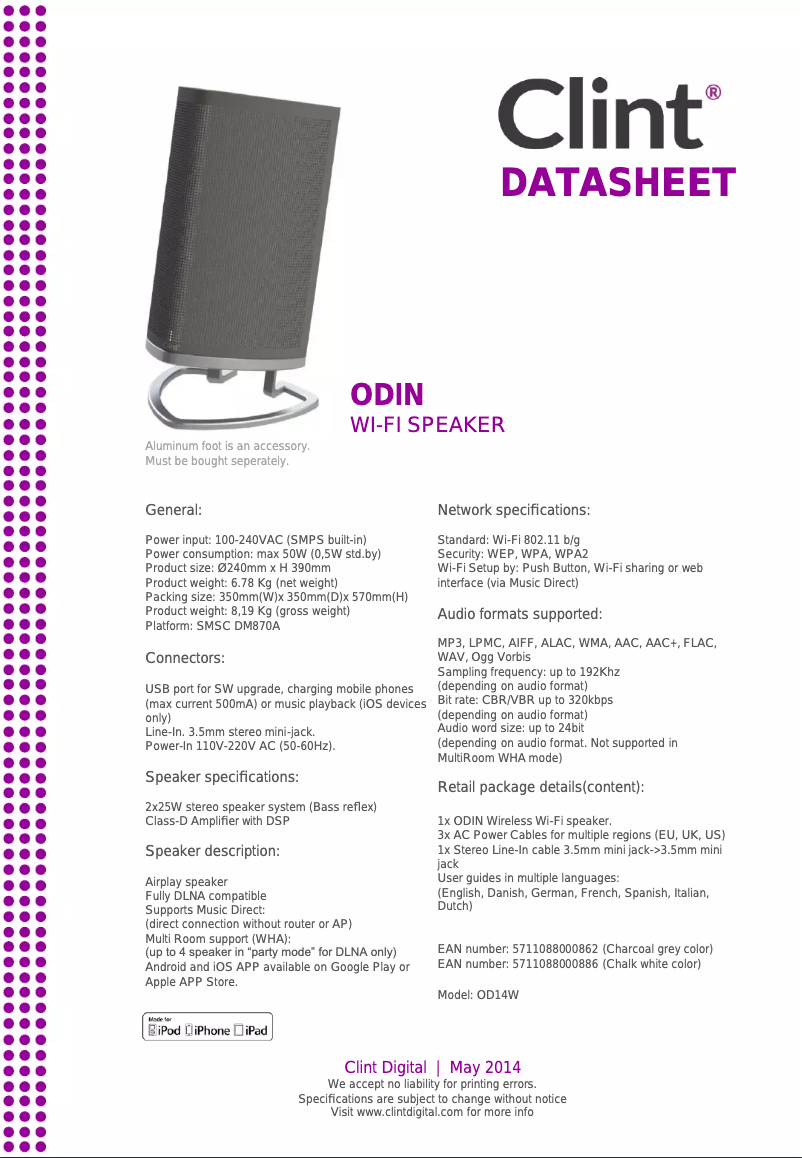 Imagen de la primera página del manual del dispositivo ODIN