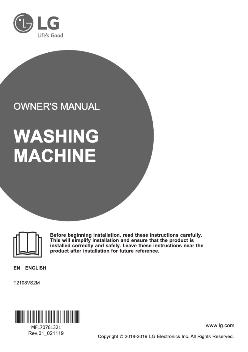 Imagen de la primera página del manual del dispositivo T2108VS2M