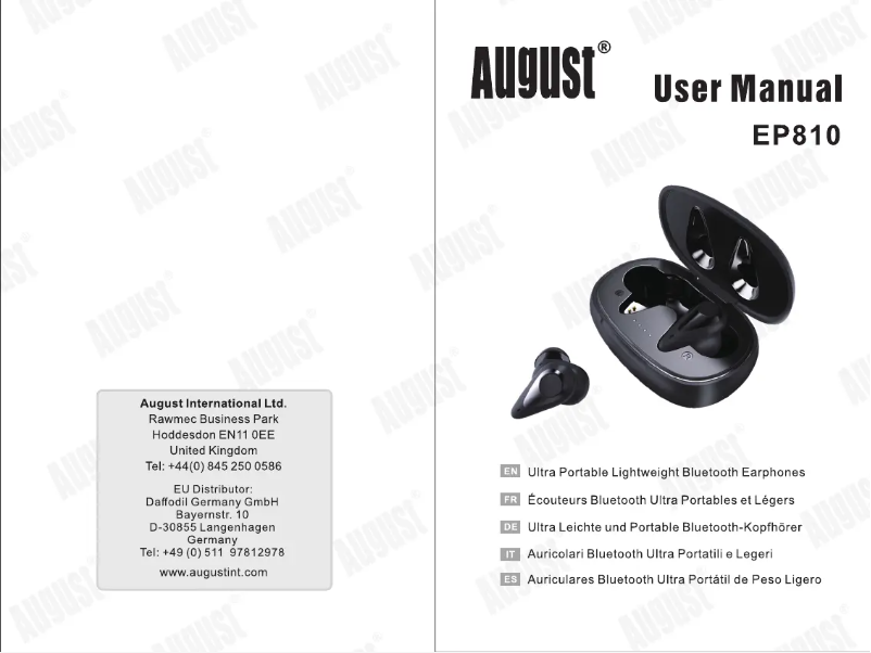 Imagen de la primera página del manual del dispositivo EP810