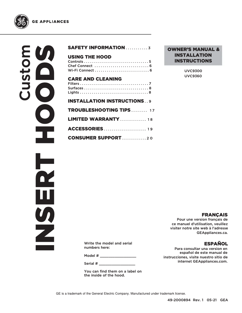 Imagen de la primera página del manual del dispositivo UVC9360SLSS