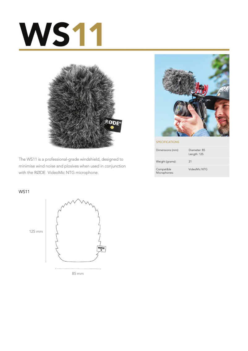 Página 1 del manual Manual de usuario Røde WS11