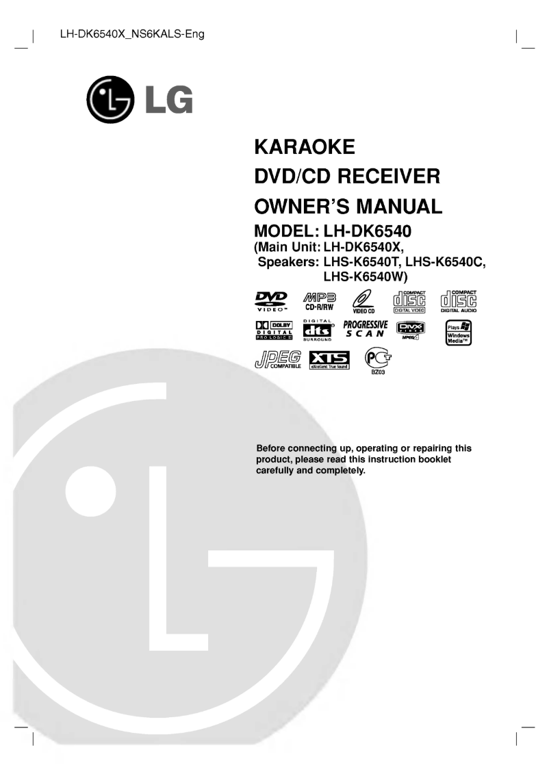 Página nº 1 - Manual de usuario LG LH-DK6540X