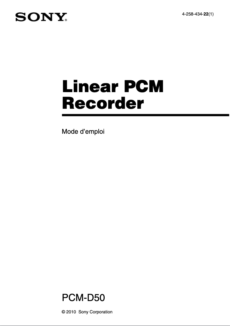 Imagen de la primera página del manual del dispositivo PCM-D50