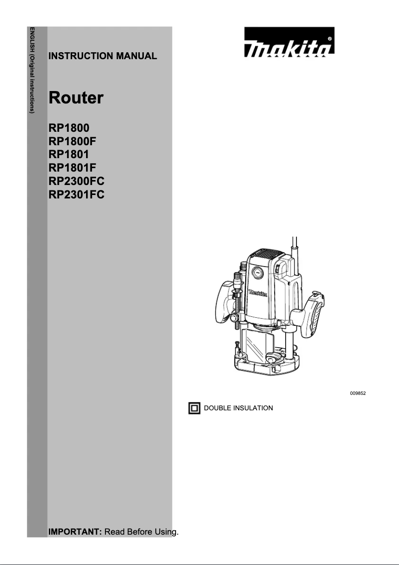 Página 1 del manual Manual de usuario Makita RP1801X