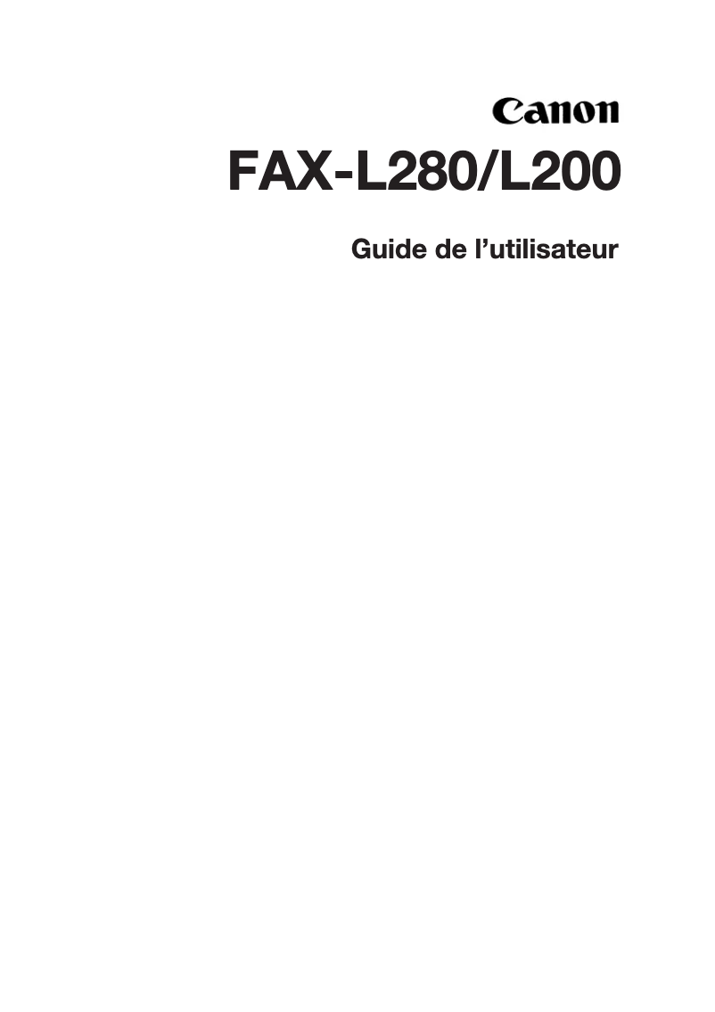 Imagen de la primera página del manual del dispositivo FAX-L280