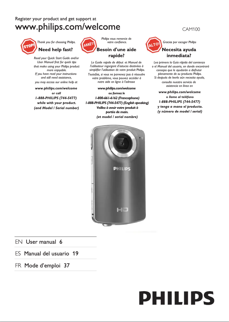 Página nº 1 - Manual de usuario Philips CAM100